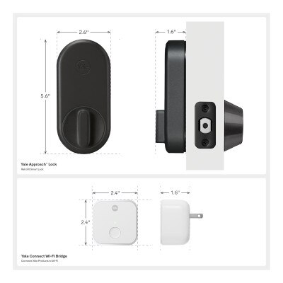 Yale Approach Lock with Wi-Fi Bridge, Black Suede